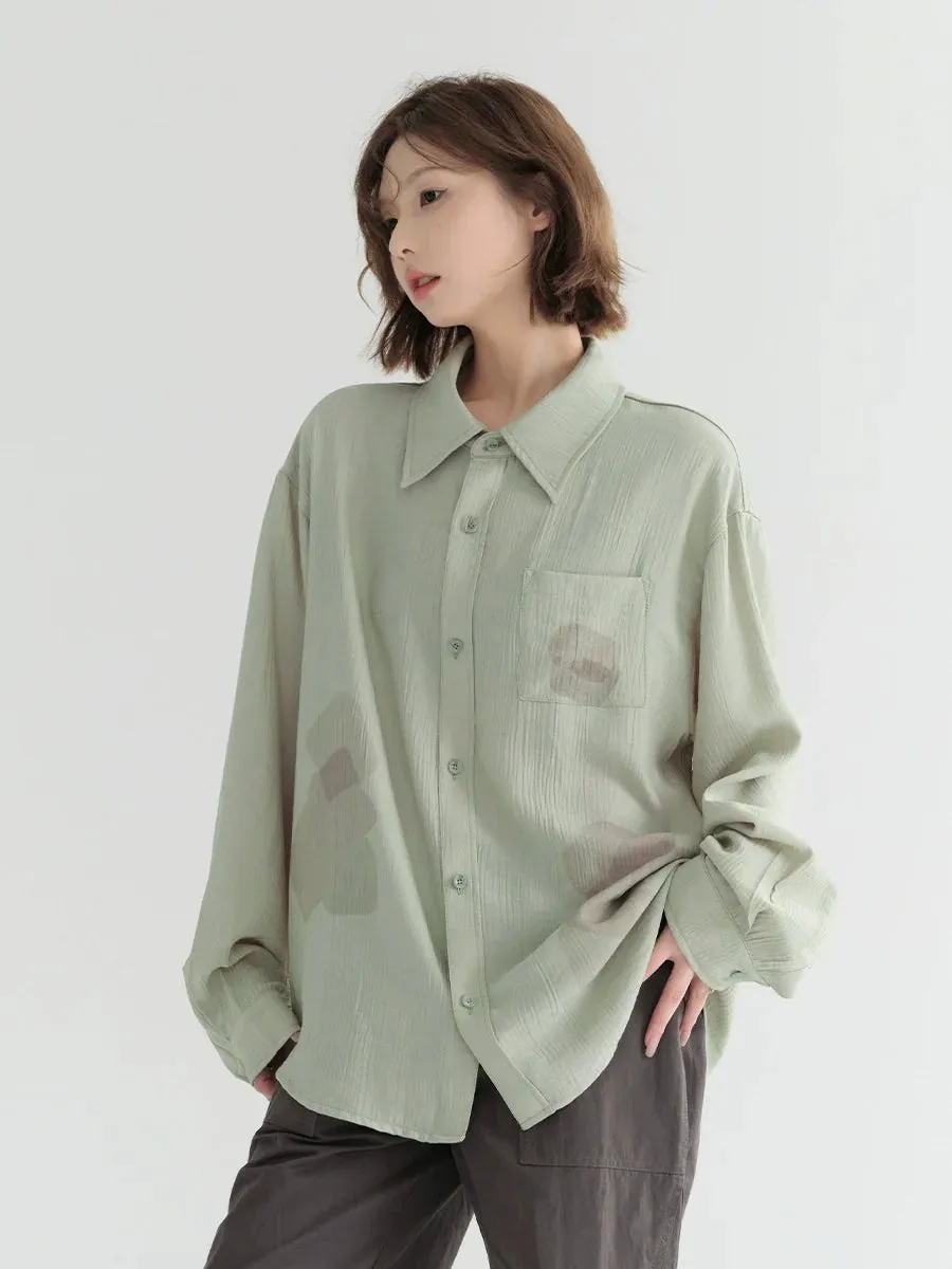 Design Shirt Sheer Pleated