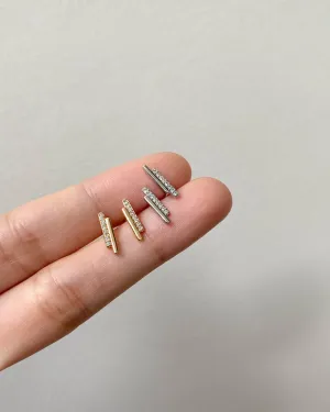 DOUBLE Bar Pavé Studs
