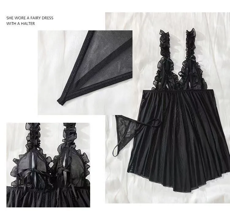 Luxury Sheer Mesh Camisole Nightgown – Pure & Playful