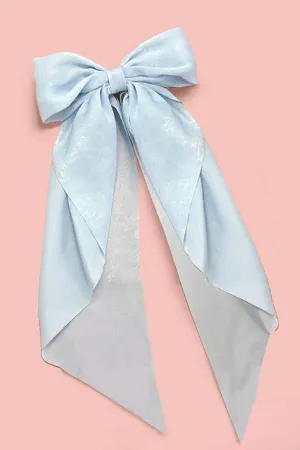 Organza Bow Ribbon Hair Clip Blue