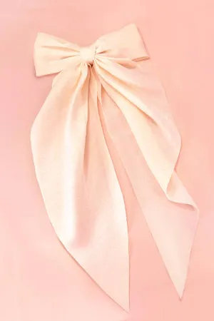 Organza Bow Ribbon Hair Clip-Off White