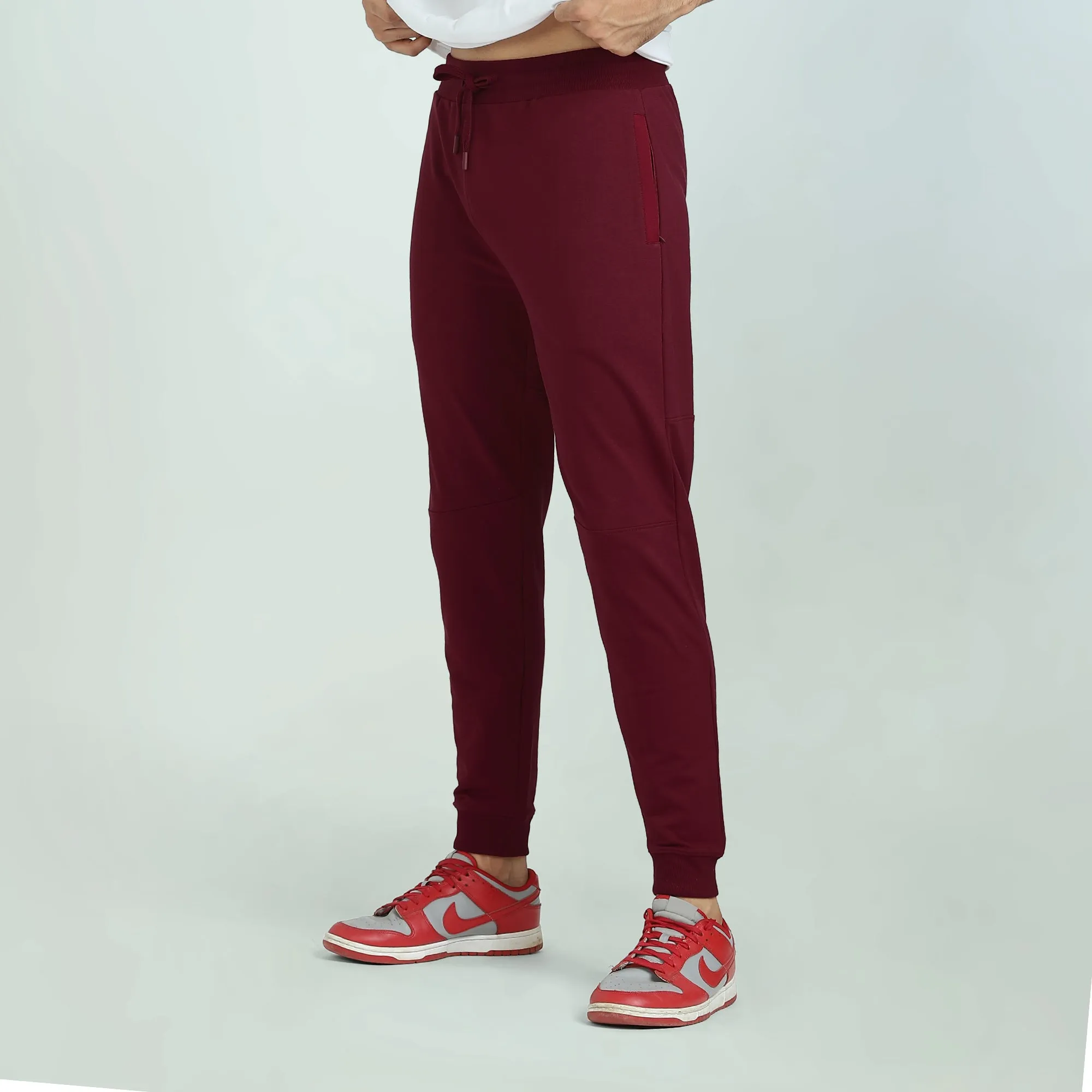Quest French Terry Cotton-Blend Joggers Scarlet Red