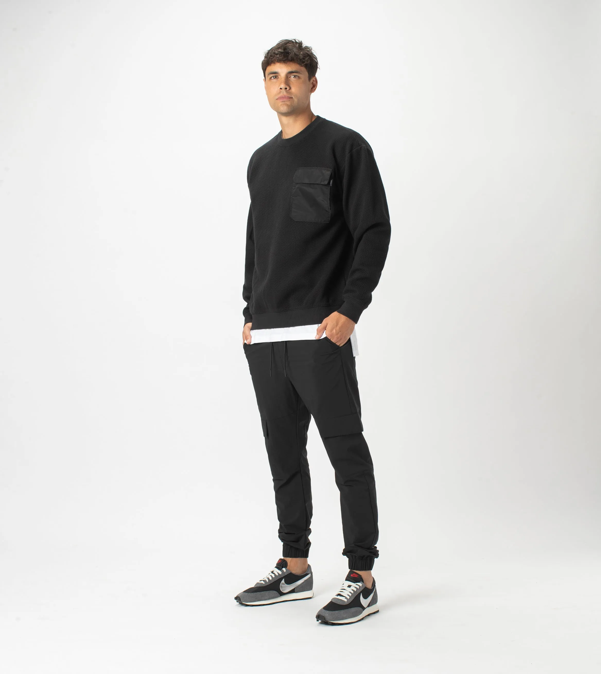 Quilt Lowgo Crew Sweat Black