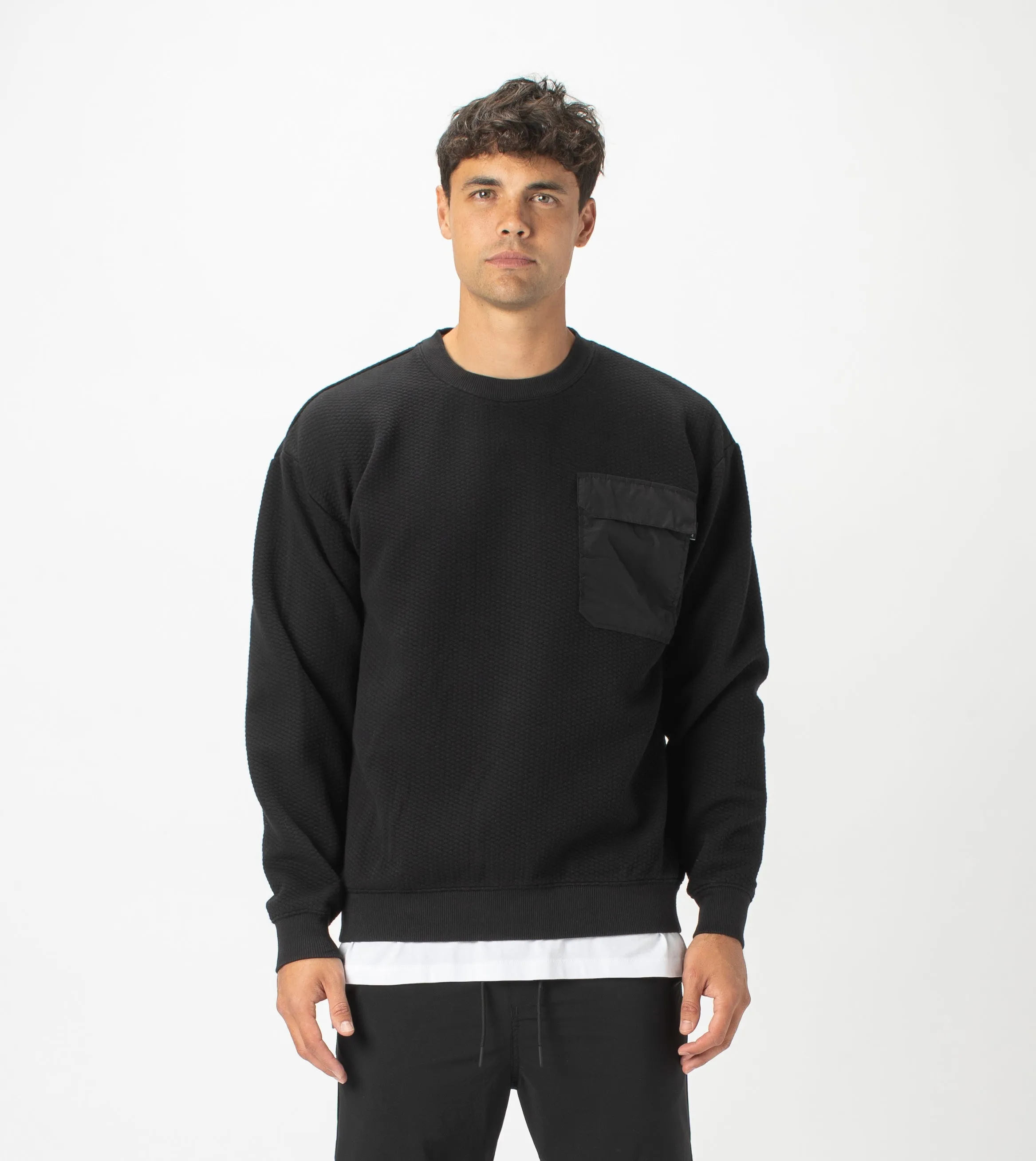 Quilt Lowgo Crew Sweat Black