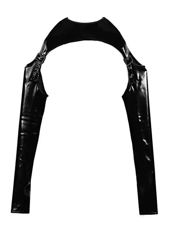 Sheer Mesh Silver Black Suit Punk Hoodie Dress Slit