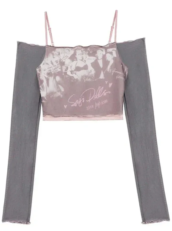 Slim Short Top Sheer Cami Design