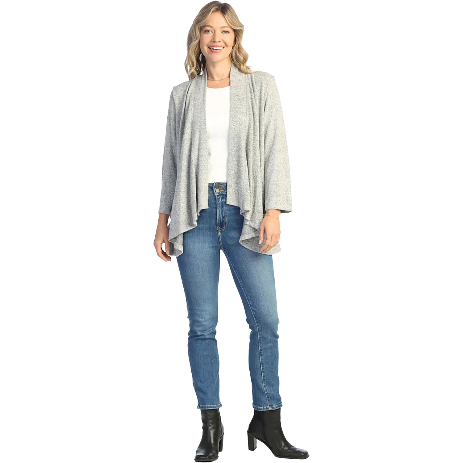 Women's Jess & Jane Draped Cardigan Heathered Grey